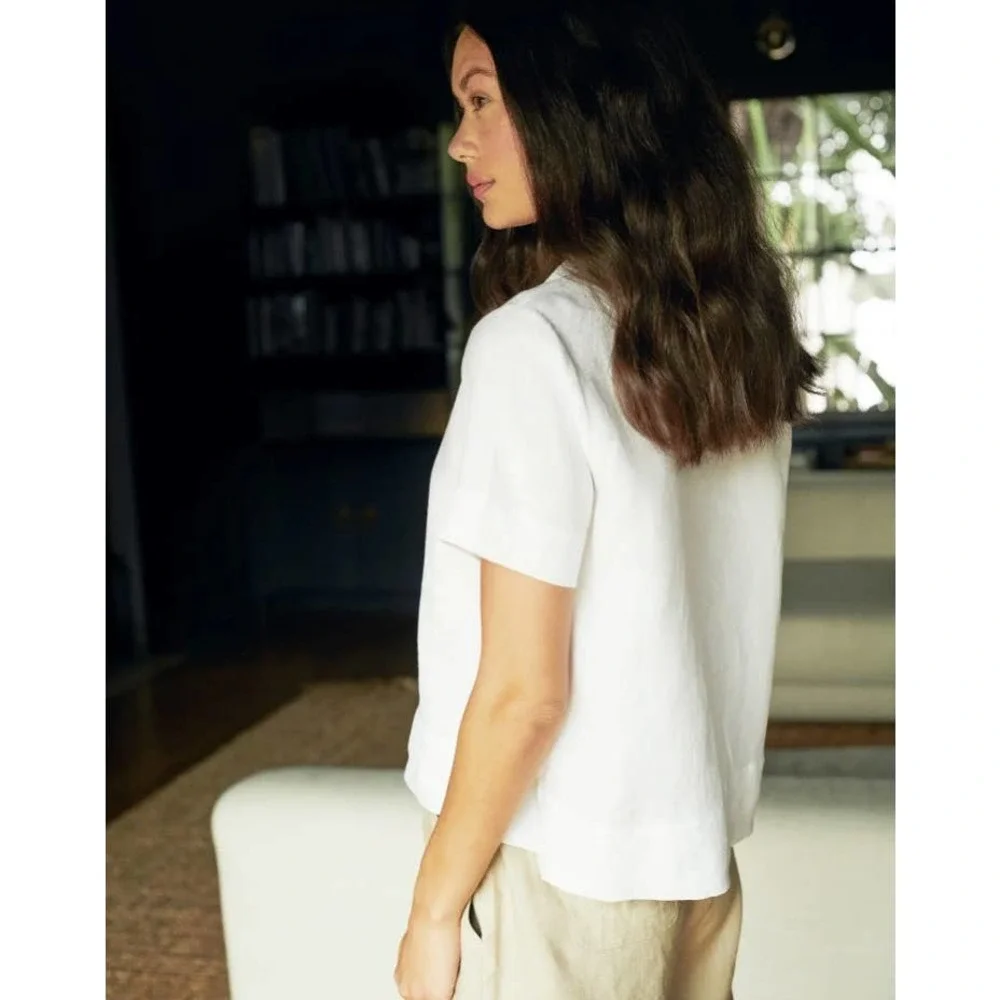 Quince White Short-Sleeve Button-Down Shirt - Picture 2 of 9